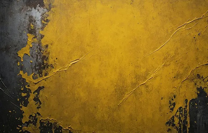 Vintage Yellow Oil Paint Grunge Metal Plate Texture Photo image